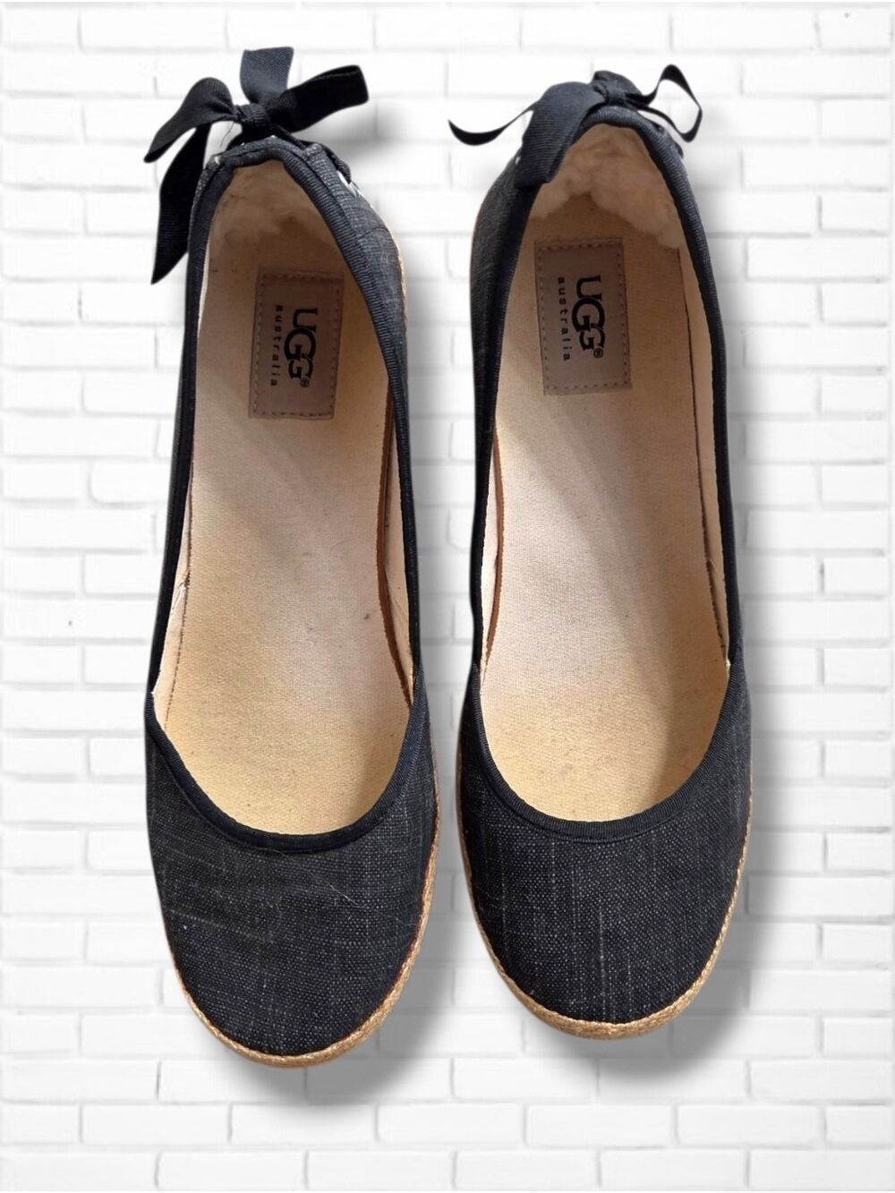 NEW! UGG Indah Dark Grey Canvas Espadrille Flat Size 9/40 EU